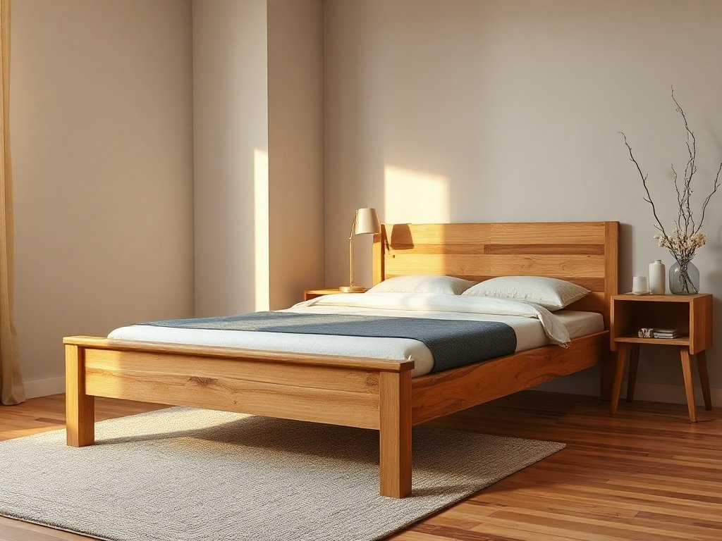 Giường Ngủ Đẹp Tại Quận Tân Bình - Tạo Dựng Không Gian Nghỉ Ngơi Lý Tưởng Giường ngủ giá rẻ ghép thanh gỗ cao su trong phòng ngủ đơn giản