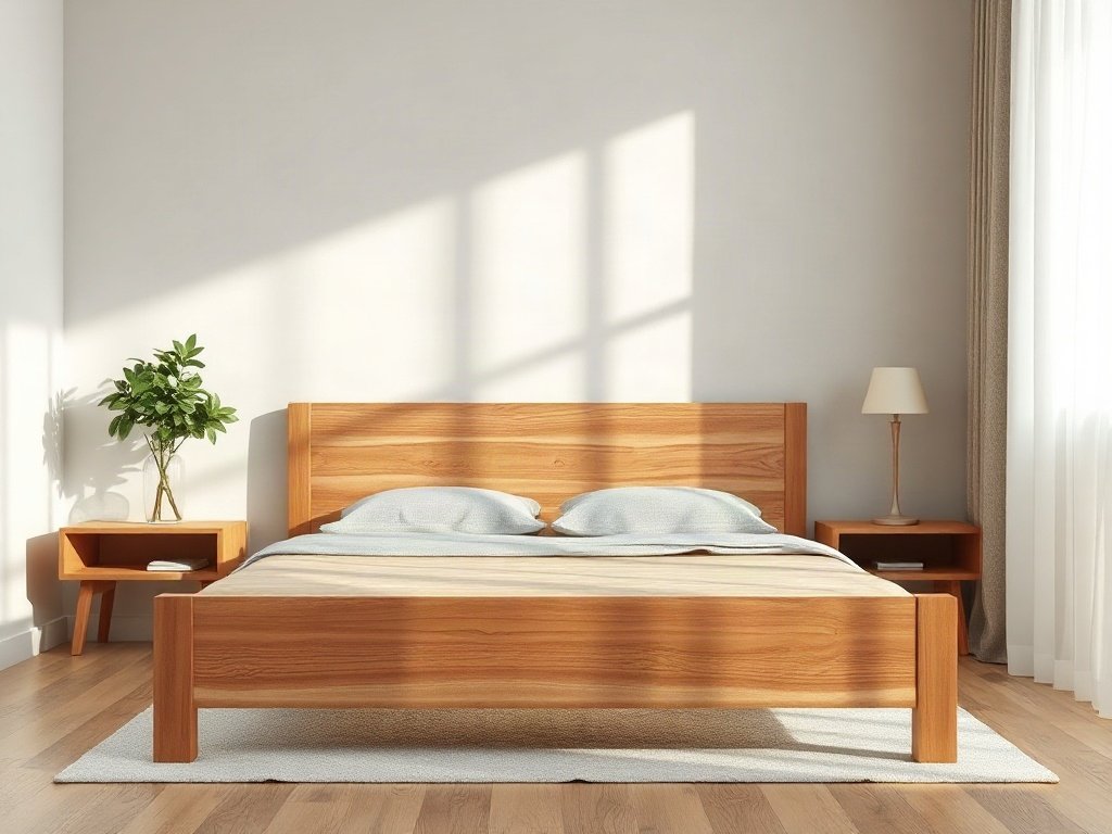 Giường Ngủ Mới Tại Quận 2 Cho Không Gian Hiện Đại Giường ngủ giá rẻ quận 2 bằng gỗ xoan đào màu hồng tự nhiên