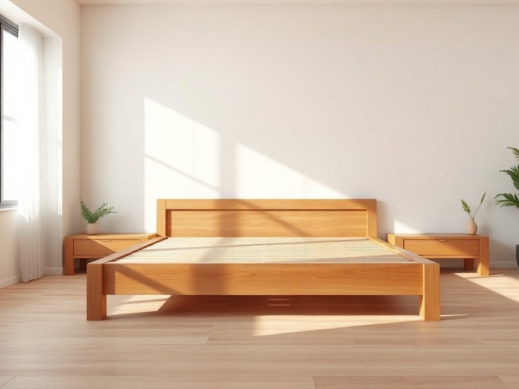 Giường Ngủ Đẹp Tại Quận Tân Bình - Tạo Dựng Không Gian Nghỉ Ngơi Lý Tưởng Giường ngủ gỗ tự nhiên phong cách hiện đại tối giản trong phòng sáng