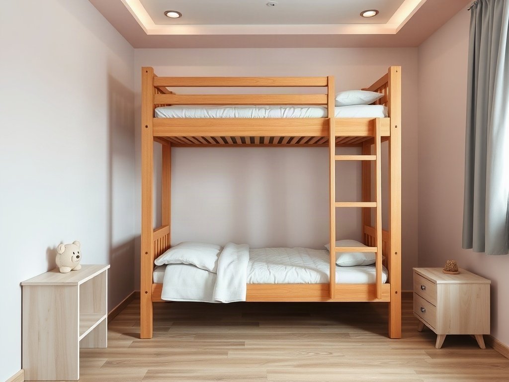 9 Cách Phối Màu Giường Tầng Cho Bé Đẹp, Hài Hòa Giường tầng phối hai màu cho phòng hai bé