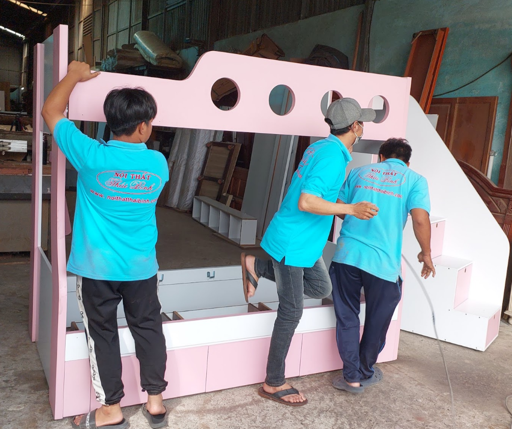 Giường tầng kết hợp bàn học và tủ quần áo MS 2766