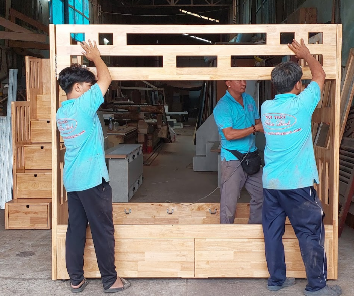 Giường tầng cho bé kết hợp tủ áo MS 3087