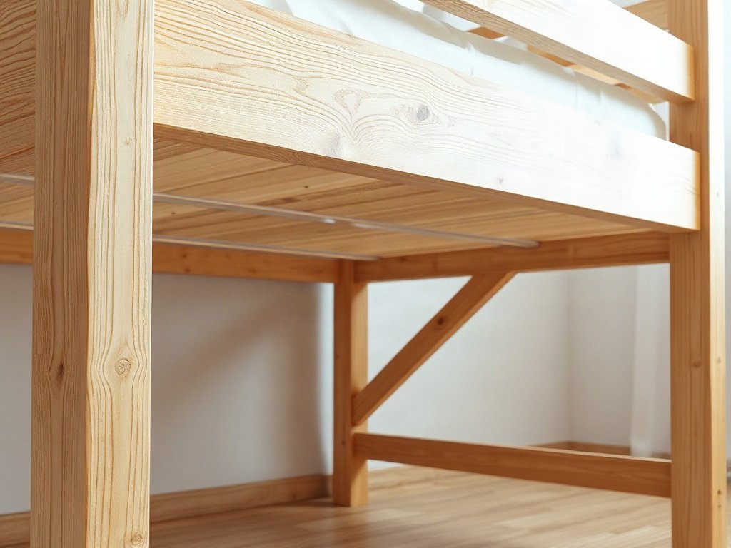 Hệ thanh chống đứng và giằng chéo chống lắc của giường tầng gỗ