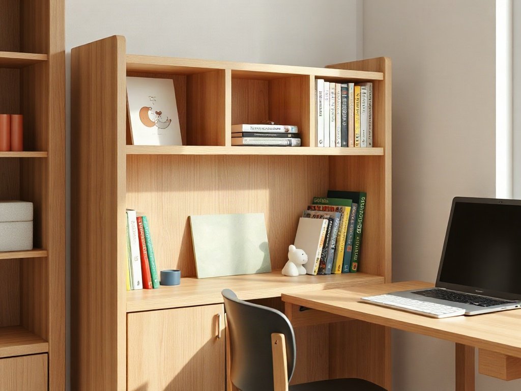 Bàn học kệ sách cho bé - những lưu ý khi chọn mua Kệ sách gắn liền bàn học sắp xếp sách vở gọn gàng