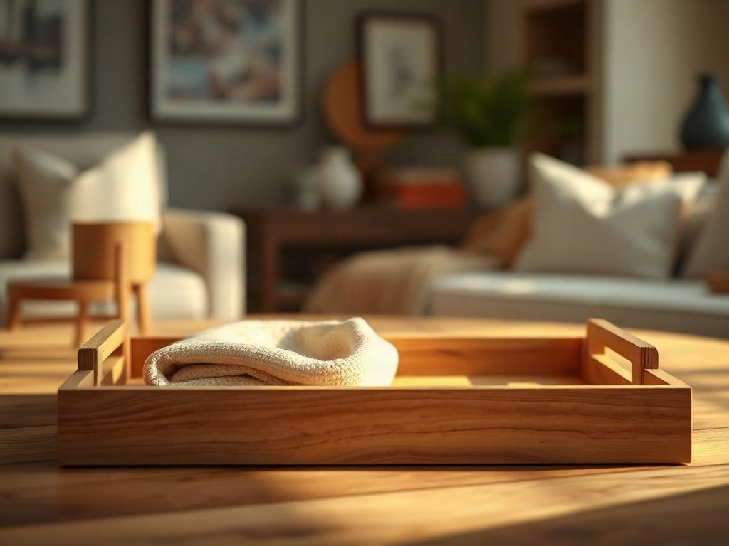 Địa chỉ sỉ đồ trang trí nội thất uy tín và chất lượng nhất Khay gỗ tự nhiên được lau chùi bảo quản giữ độ bóng bề mặt