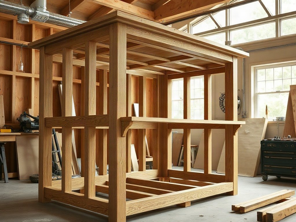 Khung gỗ sồi ghép mộng chắc chắn cho tủ rượu gỗ cao cấp