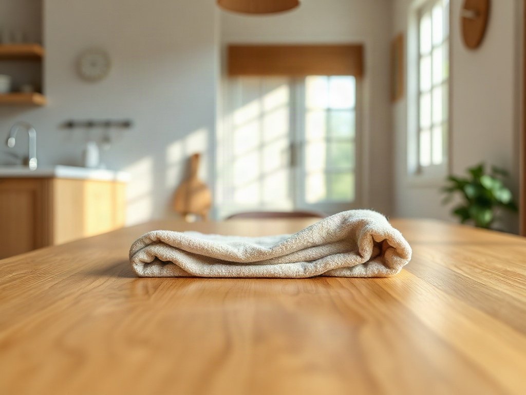 5 mẹo làm mới bàn ăn gỗ không tốn kém mà hiệu quả bất ngờ Lau sạch mặt bàn ăn gỗ bằng khăn mềm và nước ấm
