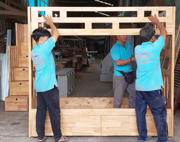 Giường tầng cho bé trai màu xanh MS 3253
