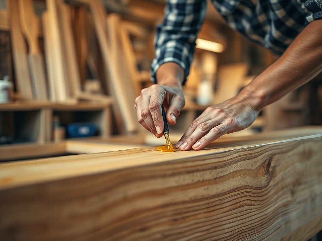 Giường Ngủ Đẹp Tại Quận Tân Bình - Tạo Dựng Không Gian Nghỉ Ngơi Lý Tưởng Người thợ đánh bóng sáp ong lên bề mặt giường gỗ tự nhiên