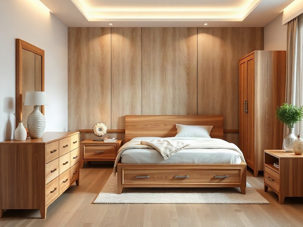 Nội thất phòng ngủ của bé gái Nội thất phòng ngủ cao cấp với lớp sơn phủ gỗ tự nhiên bóng mịn