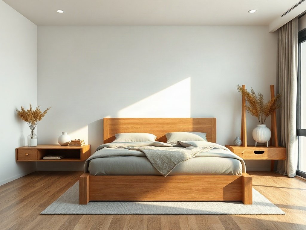 Giường Ngủ Mới Tại Quận 2 Cho Không Gian Hiện Đại Phòng ngủ hiện đại với giường ngủ mới tại quận 2 làm từ gỗ tự nhiên