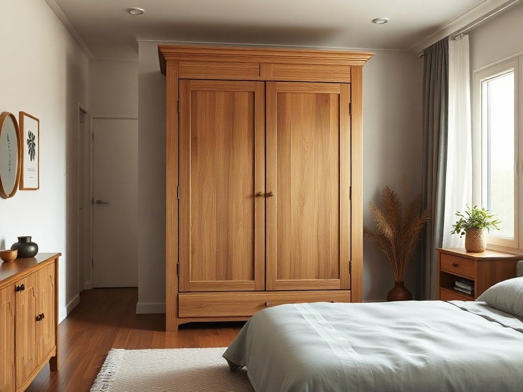 Phòng ngủ hoàn thiện với tủ gỗ tại quận 6 làm điểm nhấn chính