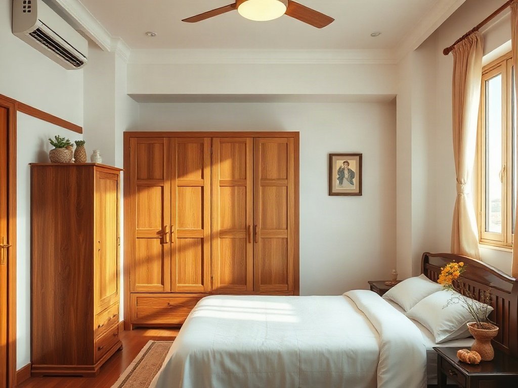 5 Bước Chọn Tủ Quần Áo Theo Chiều Cao Chuẩn Nhất Phòng ngủ với tủ quần áo đặt vừa tầm với người sử dụng