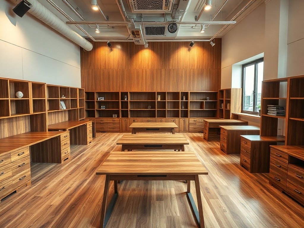 Cửa hàng bán bàn làm việc hiện đại gần đây Showroom trưng bày nhiều mẫu bàn làm việc hiện đại gỗ tự nhiên