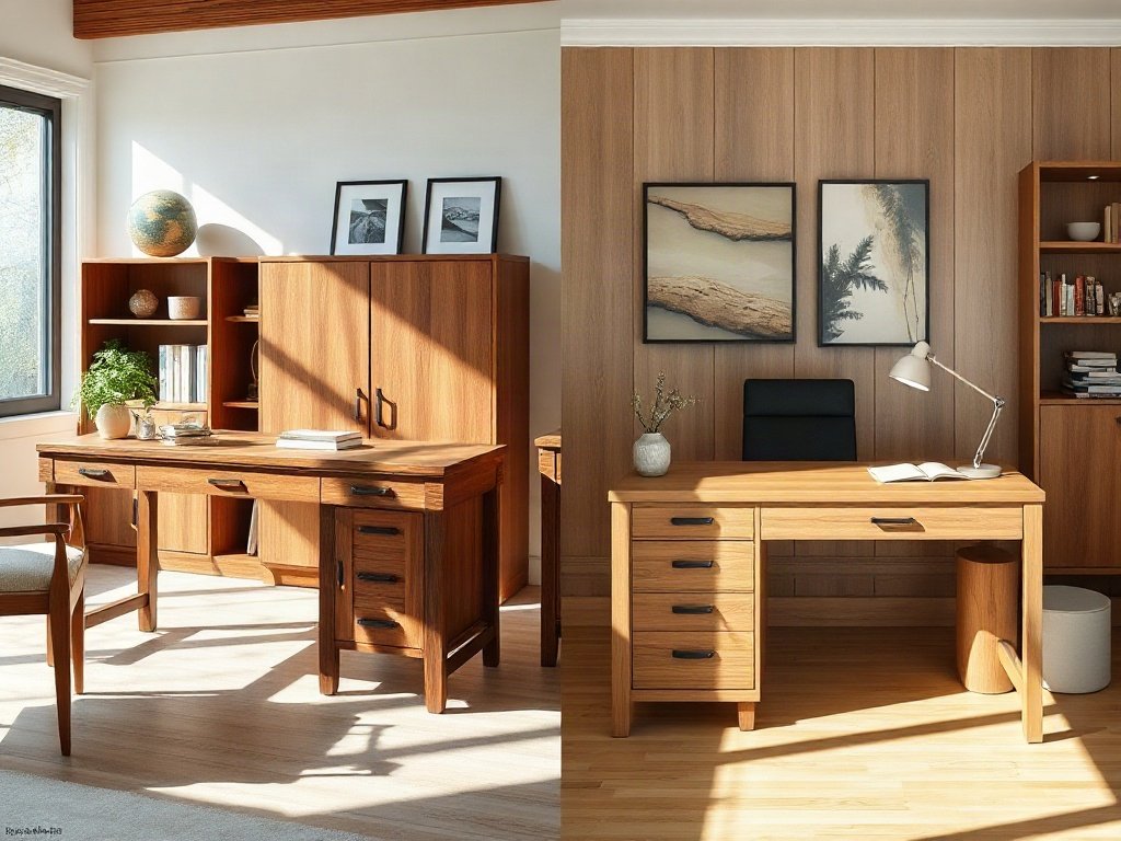 So sánh bàn giám đốc sang trọng gỗ tự nhiên và bàn giám đốc gỗ công nghiệp
