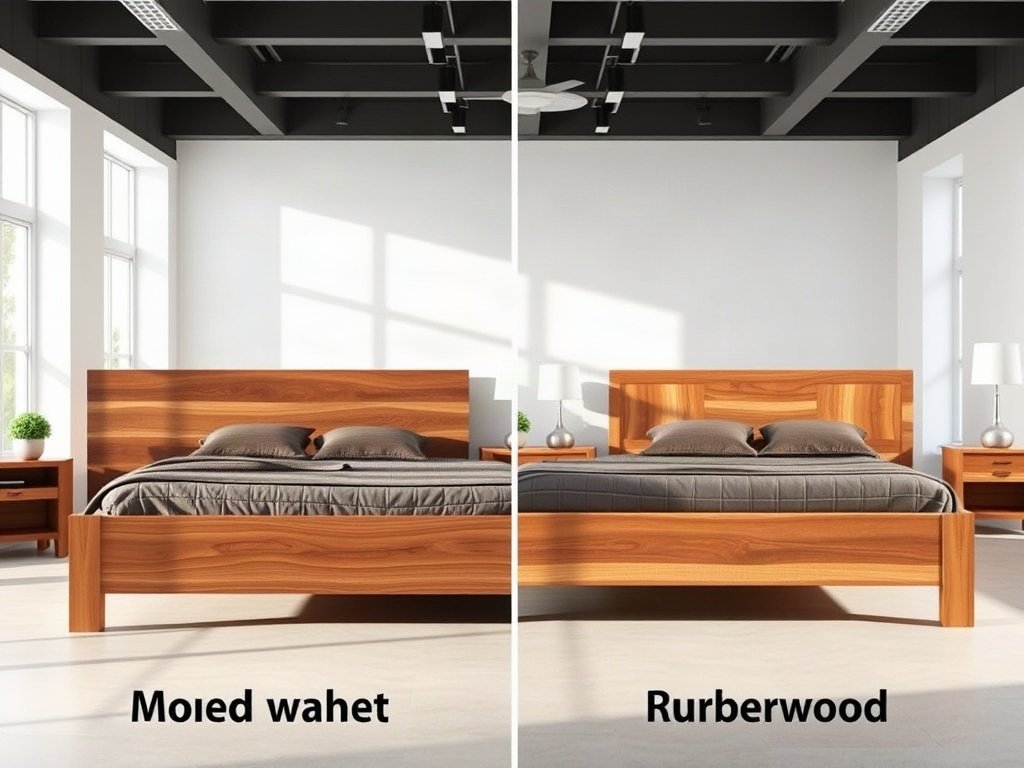 Giường ngủ đẹp giá rẻ tphcm So sánh độ dày gỗ giữa giường ngủ cao cấp và giá rẻ