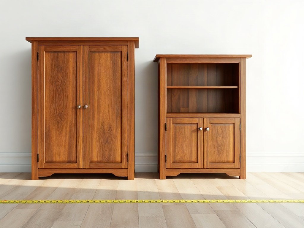 So sánh kích thước các mẫu tủ quầy bar phòng khách khác nhau