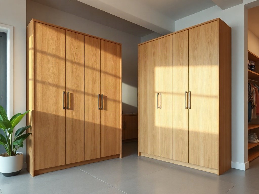 So sánh tủ giầy gỗ tự nhiên và gỗ công nghiệp cạnh nhau
