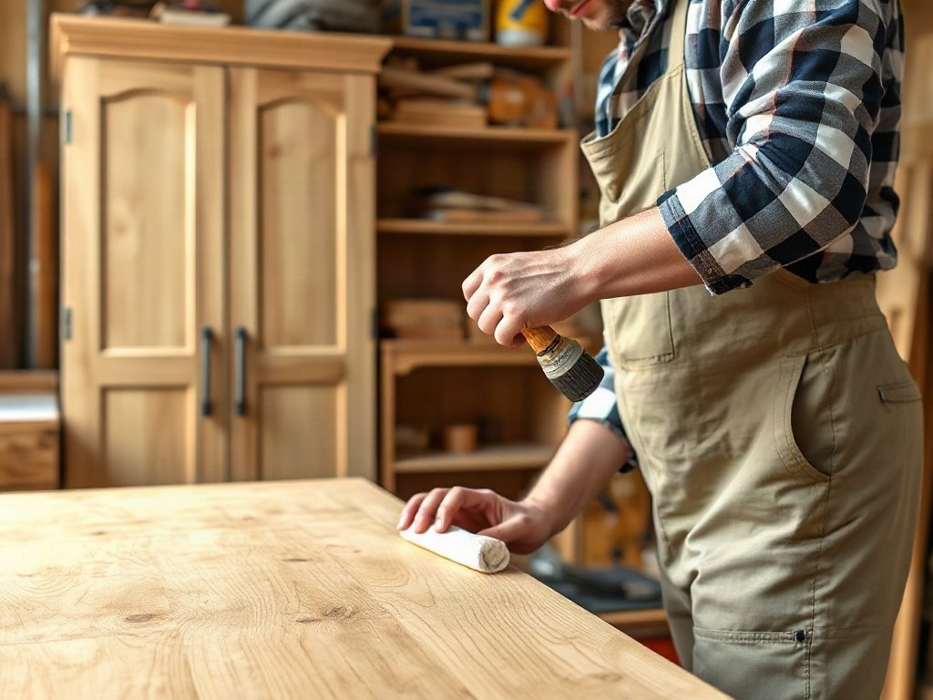 10 mẫu tủ quần áo tại TPHCM đẹp chất lượng Thợ mộc bảo dưỡng bề mặt tủ quần áo gỗ tự nhiên bằng sáp bóng