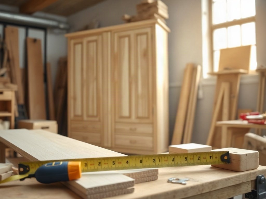 Tủ quần áo đẹp tại TPHCM Thợ mộc đo đạc gỗ chuẩn bị đóng tủ quần áo theo yêu cầu