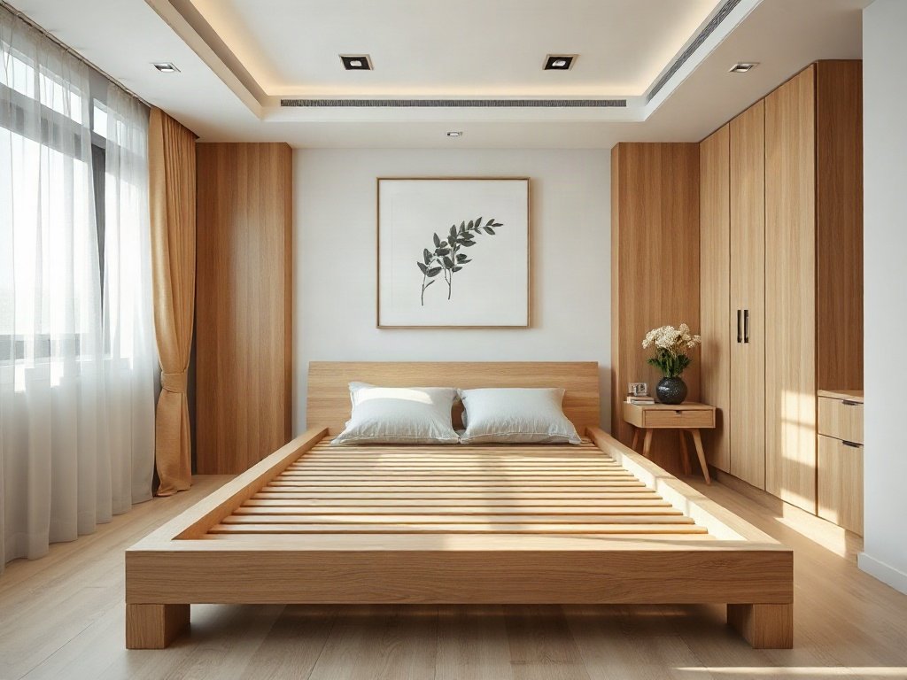 7 lợi ích khi mua giường gỗ công nghiệp tại Quận 6 Tổng thể giường gỗ công nghiệp tại Quận 6 phong cách tối giản hiện đại