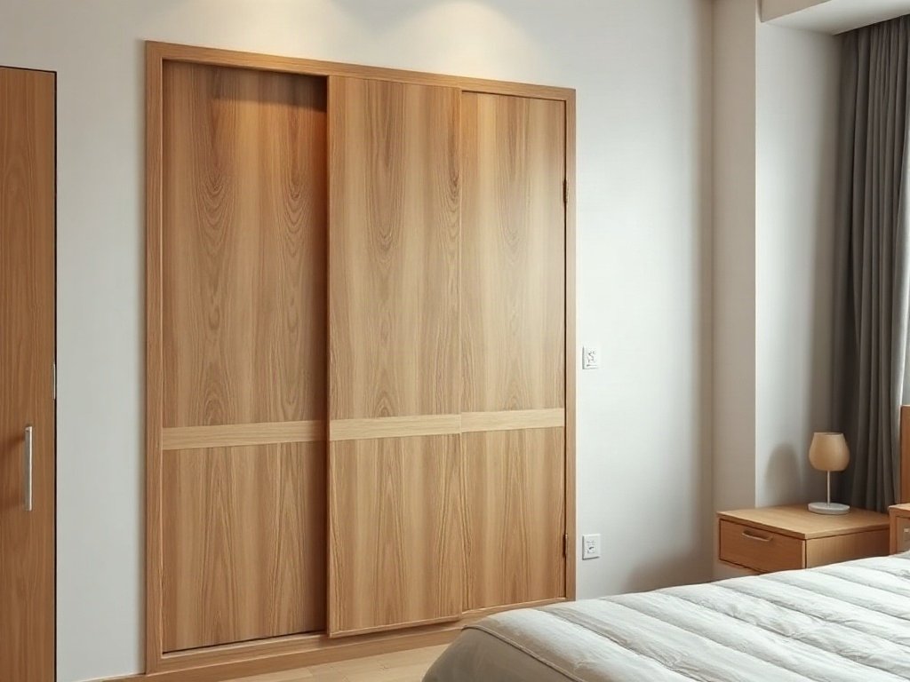 Mẫu tủ áo tại TPHCM đa dạng phong cách Tủ áo cửa lùa gỗ tự nhiên tiết kiệm diện tích phòng ngủ hẹp