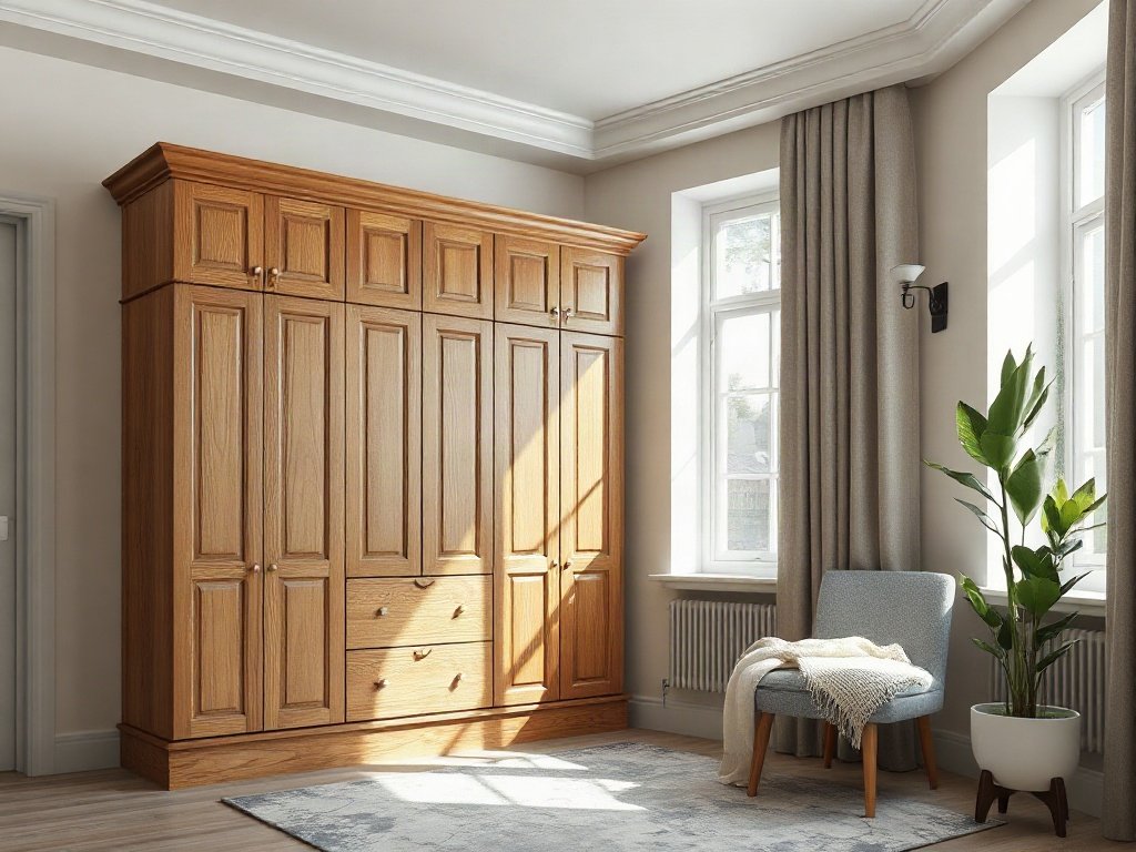 Mẫu tủ áo tại TPHCM đa dạng phong cách Tủ áo góc chữ L gỗ tự nhiên tận dụng không gian phòng ngủ nhỏ