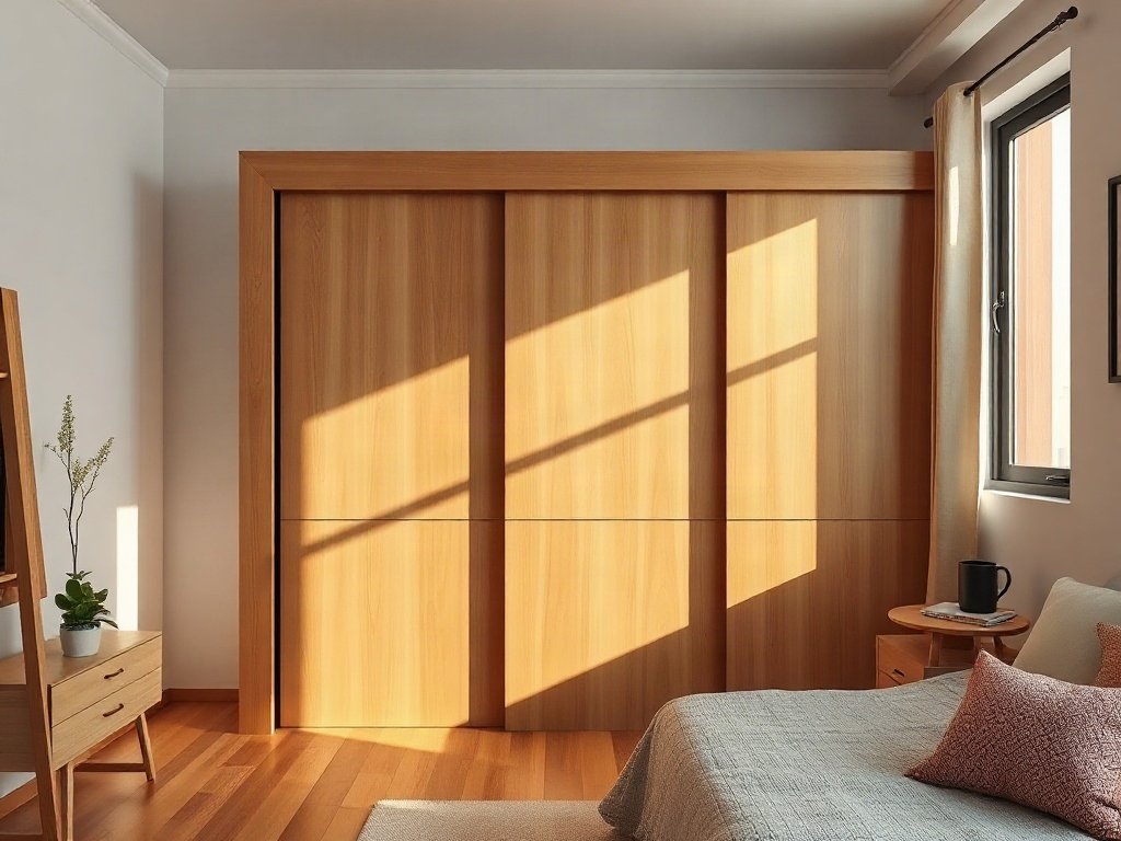 Tủ quần áo gỗ công nghiệp giá rẻ bền đẹp cho mọi gia đình Tủ quần áo gỗ công nghiệp giá rẻ bền đẹp cánh lùa trong căn hộ nhỏ