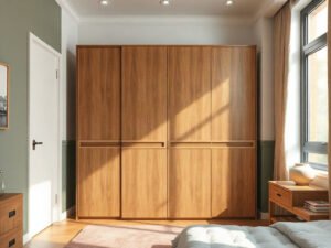 Tủ quần áo gỗ công nghiệp giá rẻ bền đẹp thiết kế hiện đại trong phòng ngủ