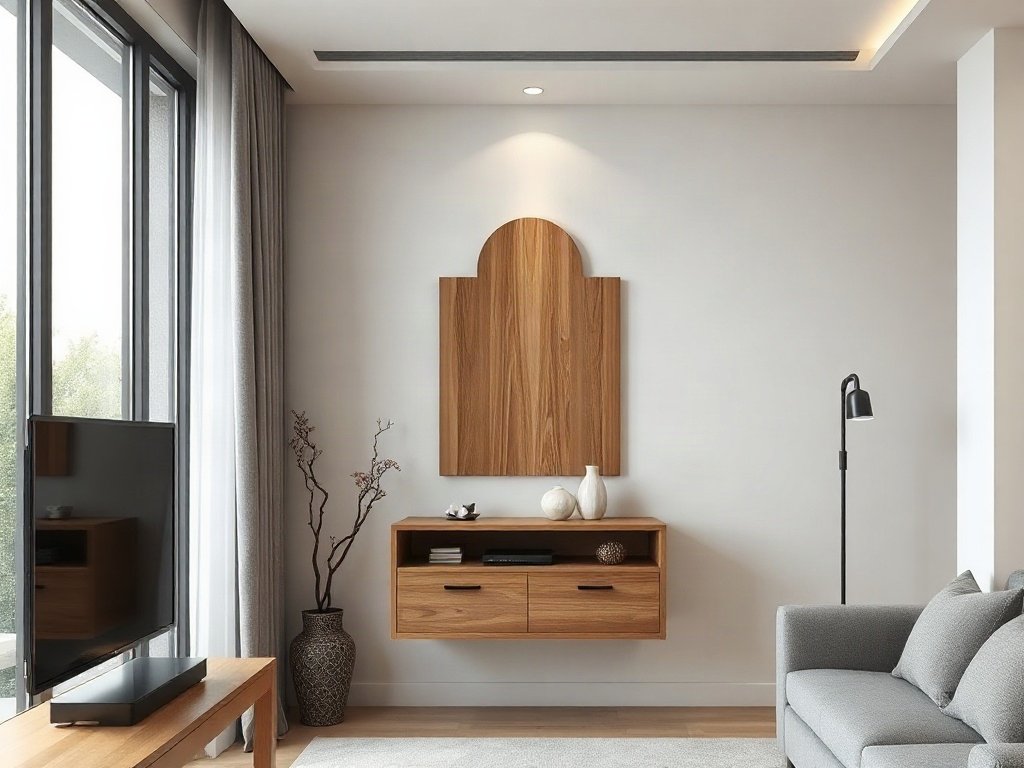 7 Nguyên Tắc Thiết Kế Tủ Thờ Tiện Nghi Chuẩn Thợ Mộc Tủ thờ treo tường hiện đại tiết kiệm diện tích căn hộ