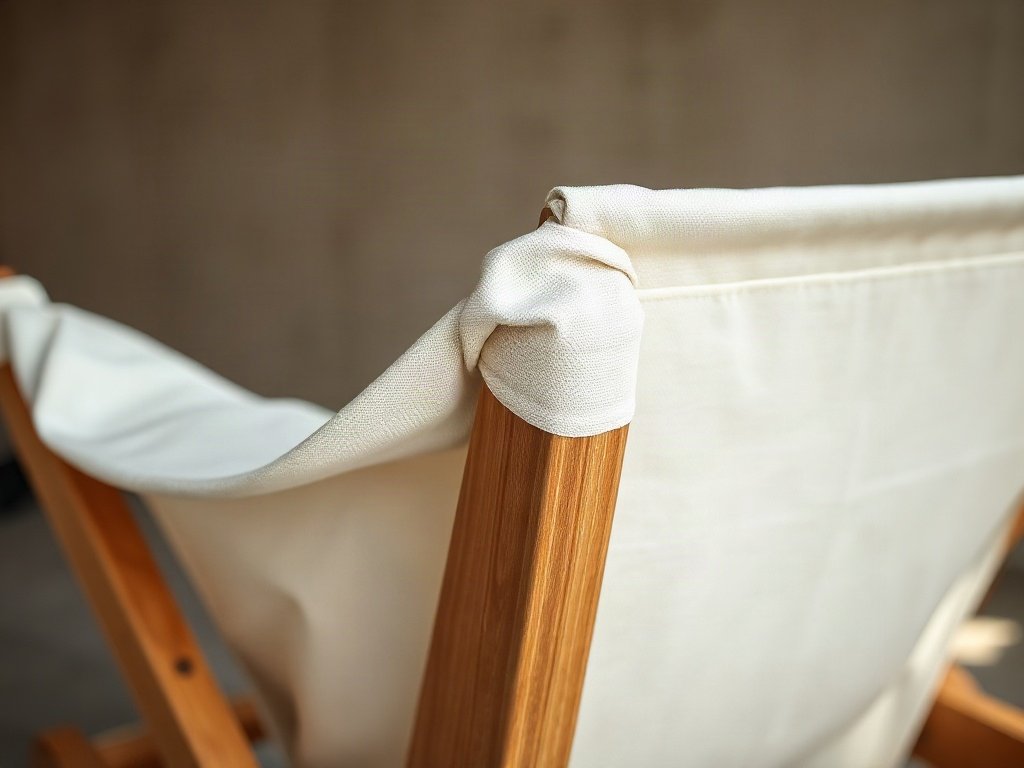Vải bố căng chắc trên khung ghế bố đẹp cận cảnh