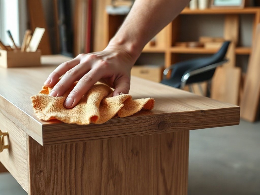 Vệ sinh bảo dưỡng mặt bàn làm việc văn phòng gỗ tự nhiên