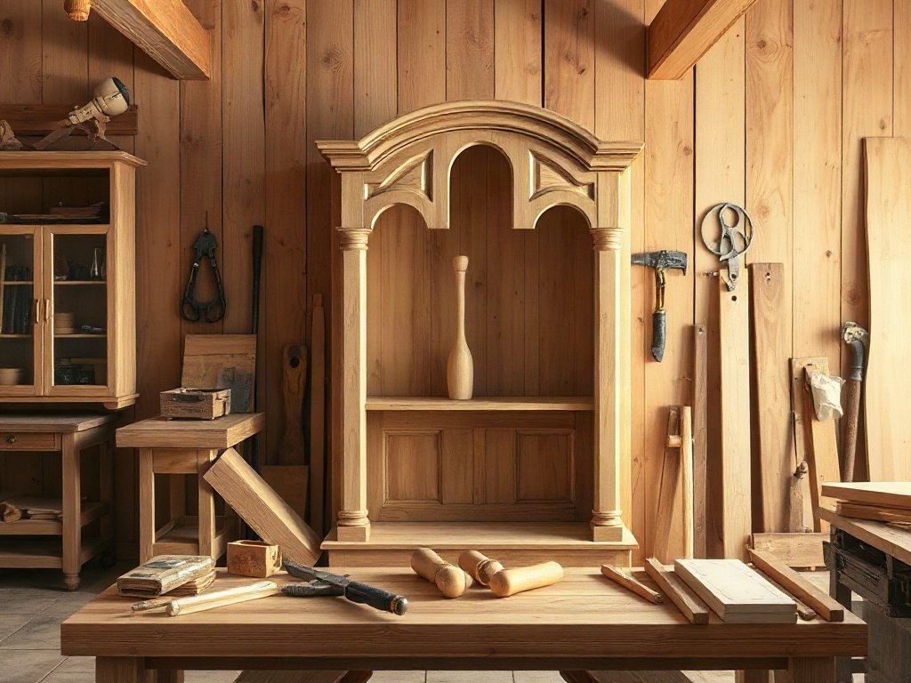 Xưởng chế tác tủ thờ gỗ tự nhiên truyền thống