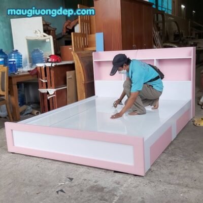 Giường ngủ có kệ đầu giường MS 2071 - Giá tốt TPHCM