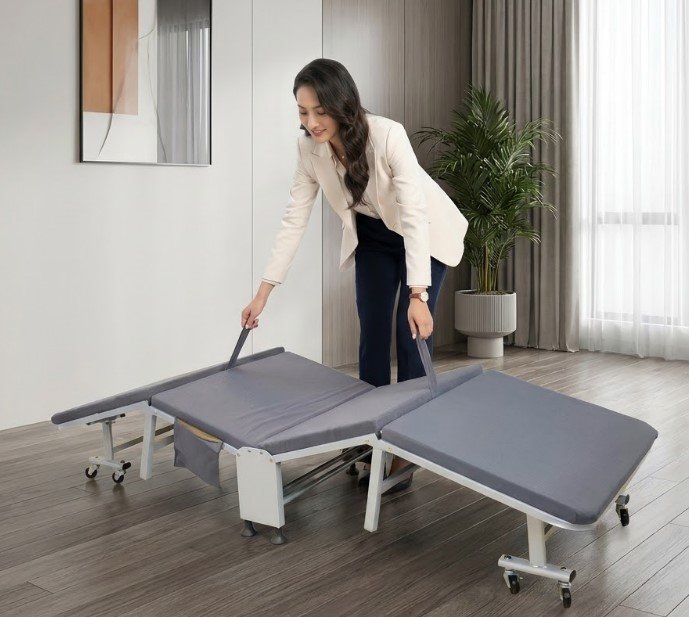 Giường xếp gấp gọn SUMIKA chính hãng 70cm MS 3488 Giường xếp SUMIKA gấp lại thành hai khúc gọn nhẹ
