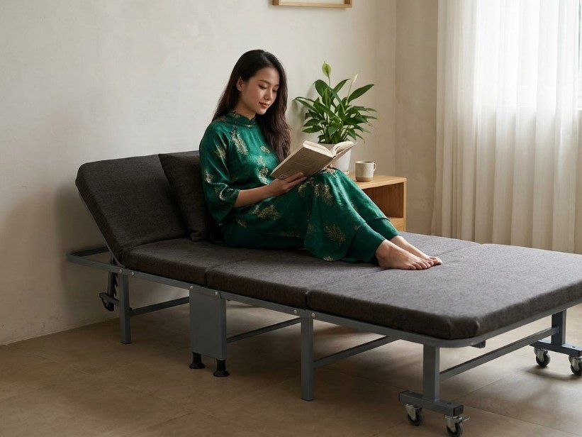 Giường xếp gấp gọn sơn tỉnh điện 70cm MS 3492 - Giá tốt TPHCM Giường xếp gấp gọn sơn tỉnh điện