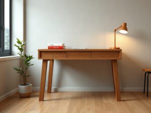 Bàn làm việc gỗ tự nhiên áp dụng cách cải thiện phong thủy bàn làm việc chuẩn