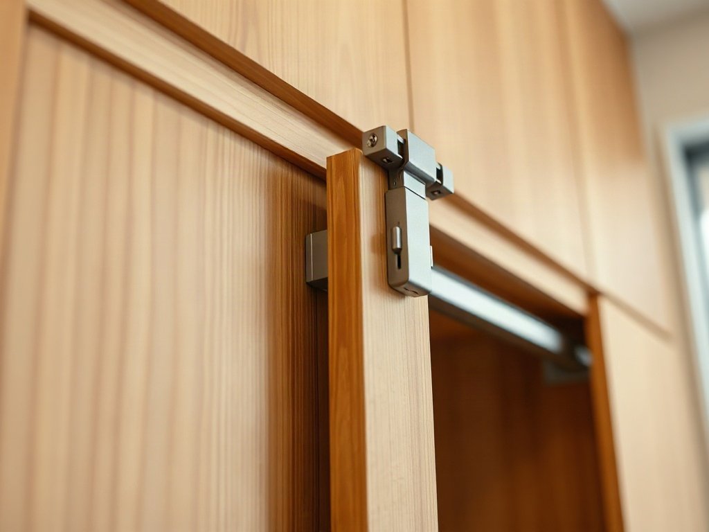 Tủ Quần Áo Kịch Trần – Tối Ưu Diện Tích Hiệu Quả Bản lề và ray trượt nhôm lắp đặt trên tủ kịch trần cao