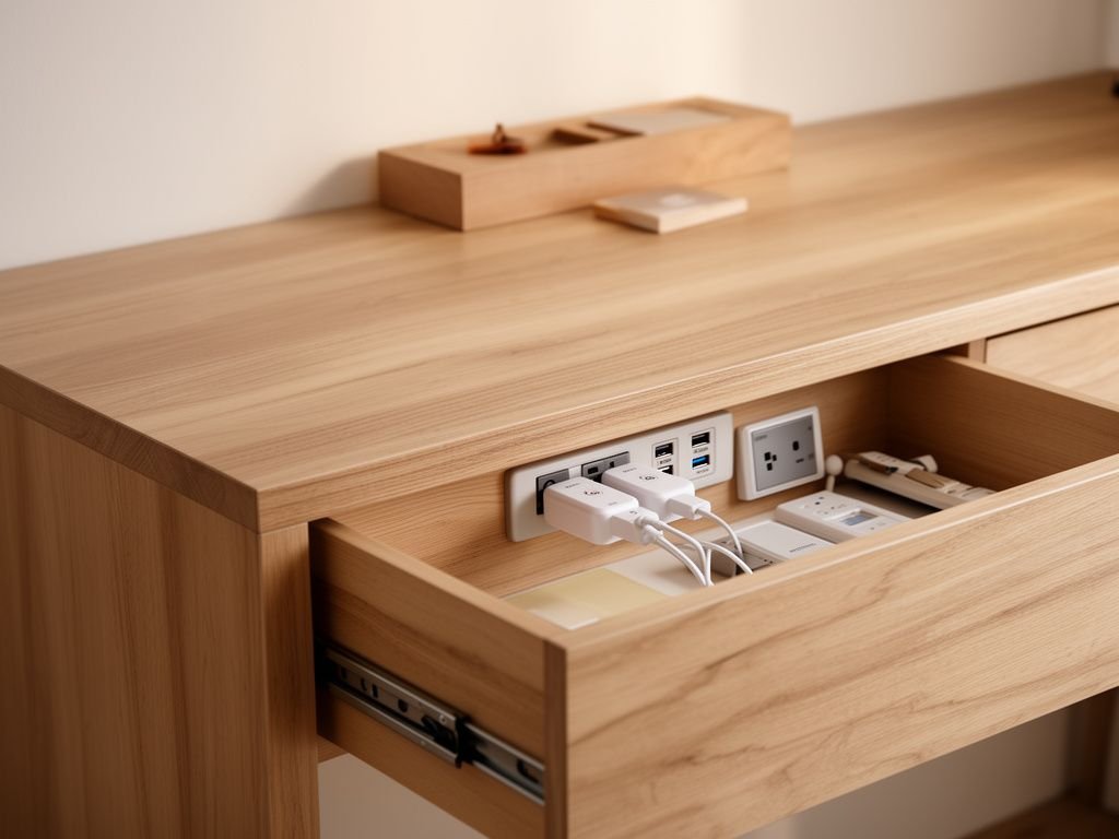 Bàn Trang Điểm Thông Minh Tích Hợp Ổ Cắm Sạc - Chọn Sao Đúng Bàn trang điểm tích hợp cổng USB sạc đa thiết bị tiện lợi