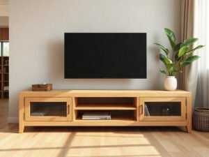Bí quyết chọn kệ tivi gỗ bền đẹp qua mẫu kệ gỗ sồi tự nhiên