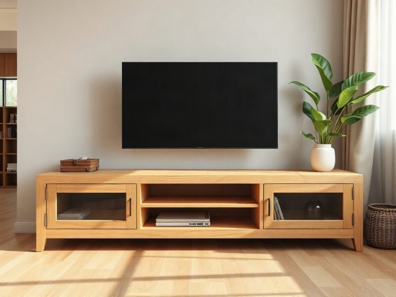 Bí quyết chọn kệ tivi gỗ bền đẹp qua mẫu kệ gỗ sồi tự nhiên