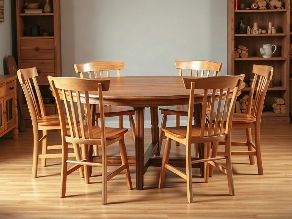 Bàn Ăn Gỗ Tự Nhiên 6 Ghế Chân Chữ V - Đẹp & Bền Vững Bộ 6 ghế ăn gỗ tự nhiên chân chữ V đồng bộ với bàn