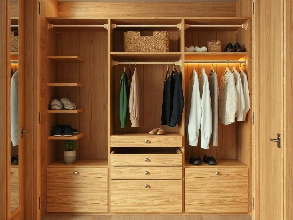 Cải tạo ngăn kéo kệ bên trong tủ quần áo