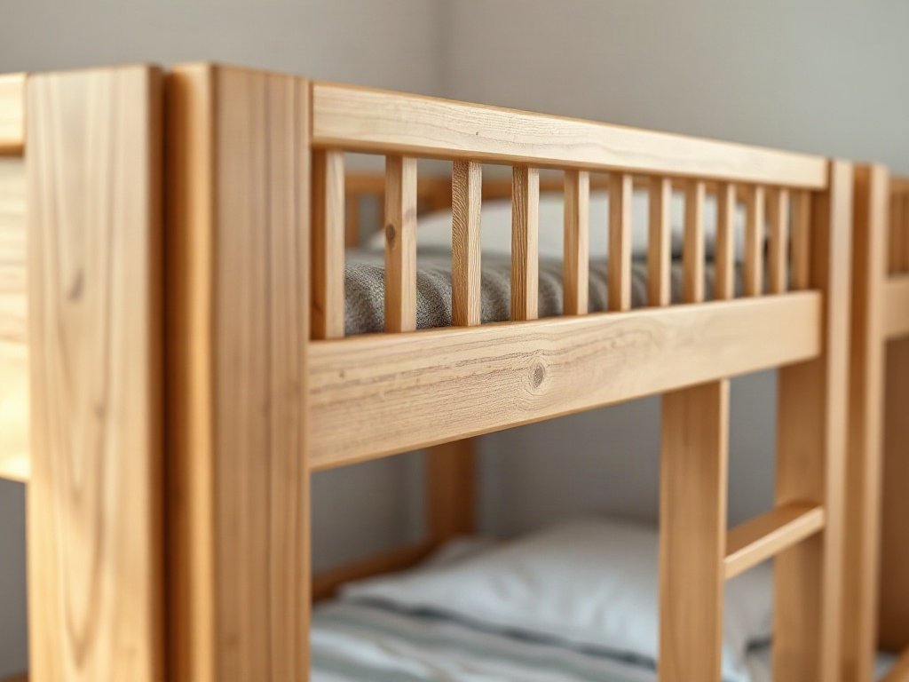 Chi tiết thanh chắn an toàn giường tầng gỗ tự nhiên cho bé