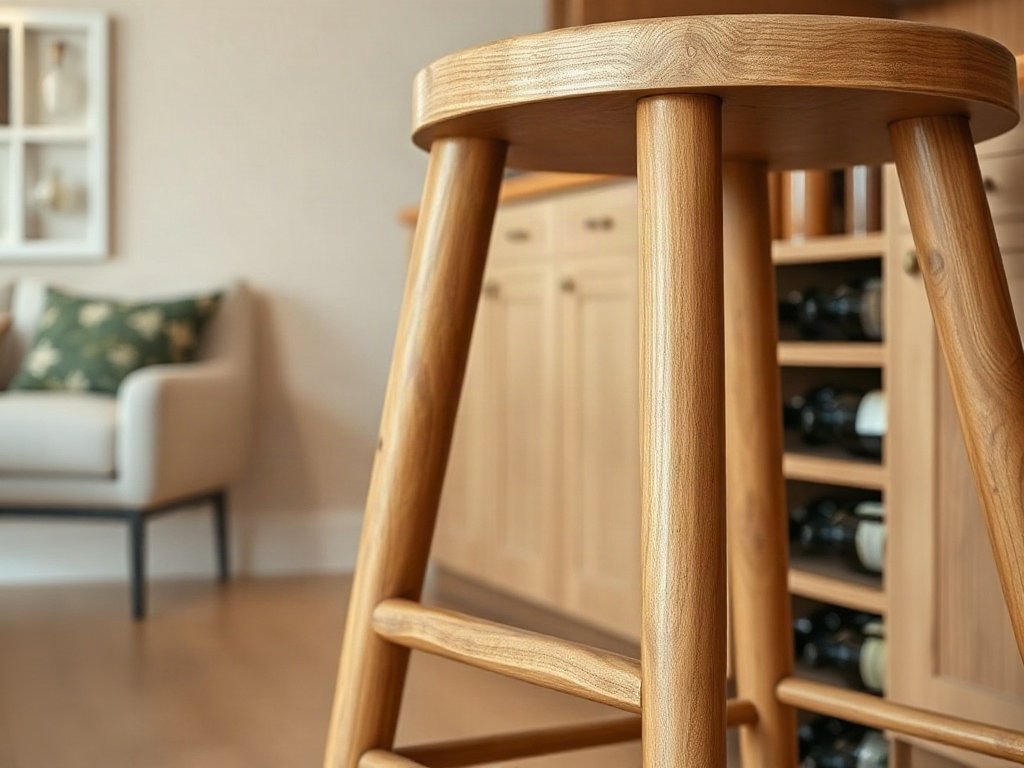 7 Mẹo Chọn Ghế Phù Hợp Tủ Rượu Gỗ Tự Nhiên Chuẩn Nhất chieu cao ghe bar tieu chuan ben canh tu ruou