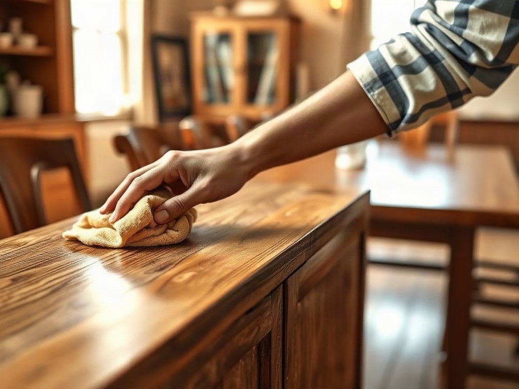 Đánh bóng bảo dưỡng bề mặt đồ gỗ tự nhiên bằng sáp chuyên dụng