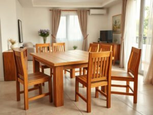 Địa chỉ bán bàn ăn gỗ quận 3 với bộ bàn ăn gỗ tự nhiên sáu ghế