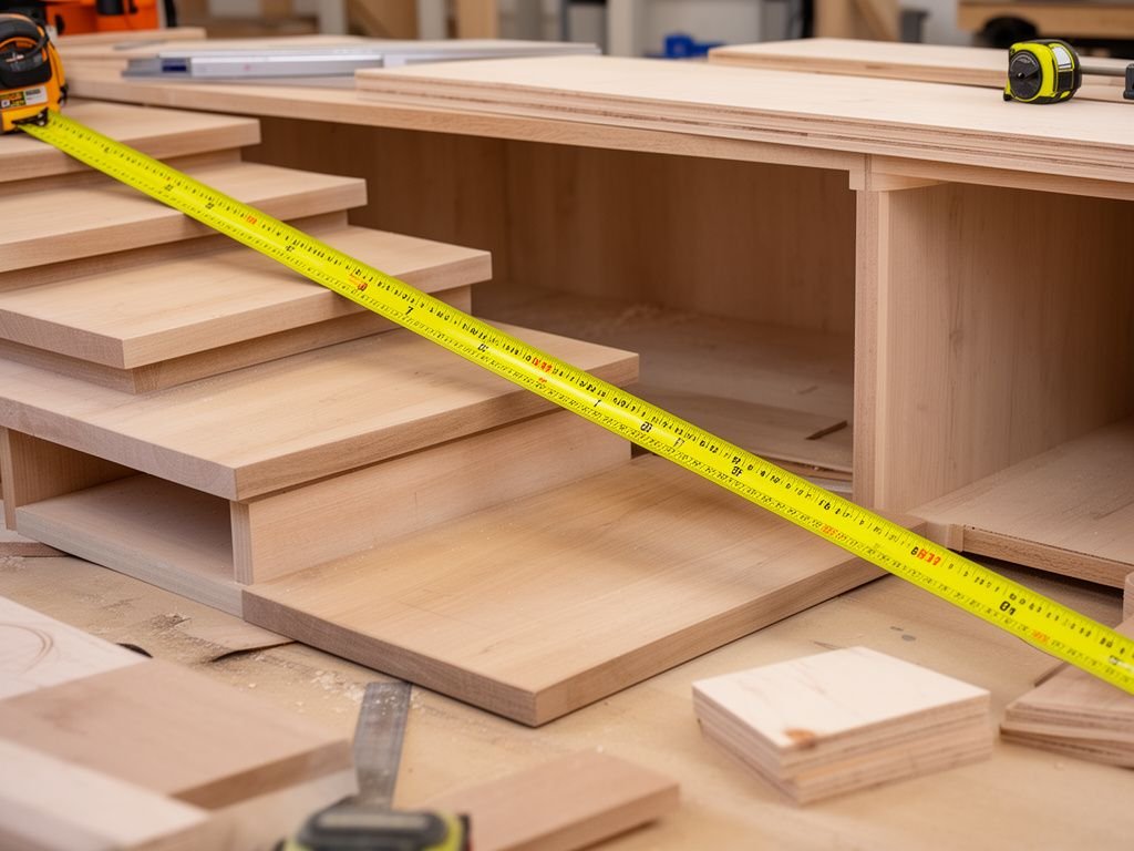 Tủ Rượu Gầm Cầu Thang Gỗ MDF Tối Ưu Diện Tích Nhà Đo đạc kích thước gầm cầu thang trước khi thi công tủ rượu