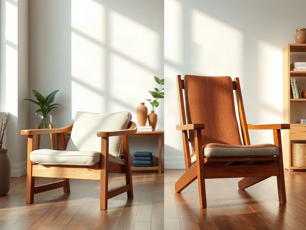 Ghế bố giá rẻ và ghế bố cao cấp đặt cạnh nhau so sánh