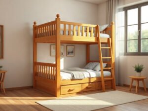 Giường tầng gỗ tự nhiên cao cấp minh họa lời khuyên để mua giường tầng chất lượng tốt